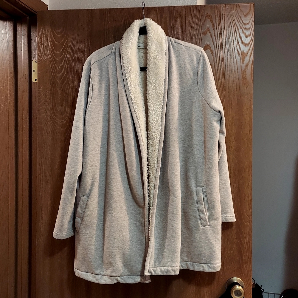 L.L. Bean 1912 Fleece Lined Cardigan Size 1X Oatmeal Heather